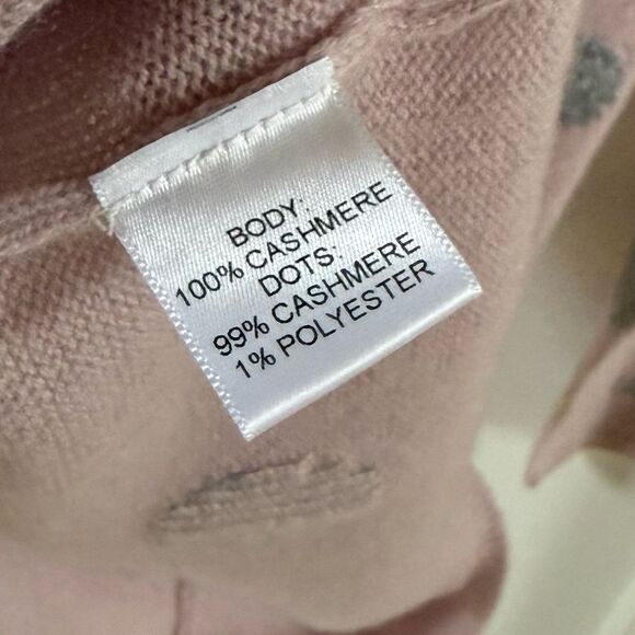 Quinn Dot-Print Cashmere Sweater in Pale Pink and Silver Metallic Polka Dots - Picture 8 of 9